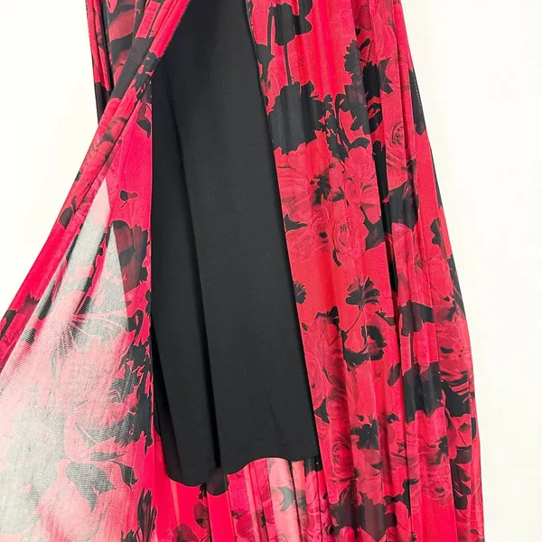 Connected Apparel Mesh Overlay High Low Maxi Dress Size 16 Whimsigoth Vampire - Image 7