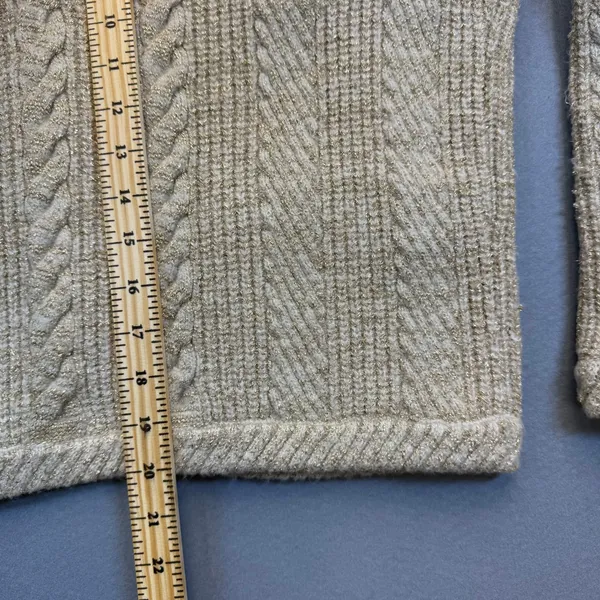 Gerard Darel Collection Studio Gold Metallic Cable Knit Cardigan Sweater Size 1‎ - Image 4