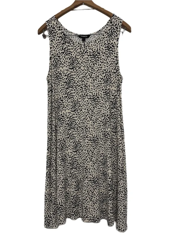 EXPRESS Black & Cream Animal Print Tank Mini Dress Size Large Soft Swingy Summer - Image 4