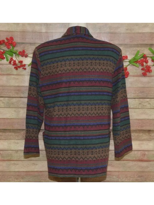 Vintage 90s Tracy Evans Size L Southwestern Aztec Blazer Jacket Boho Western - Image 7