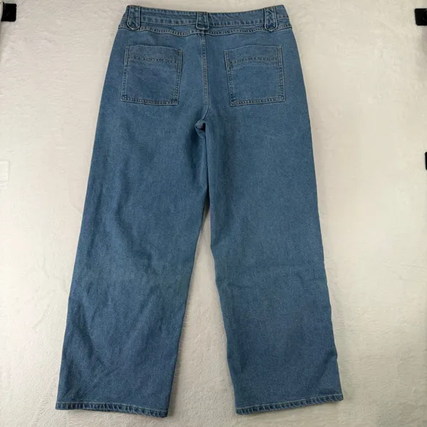 Y2K Baggy Large 34 Jeans Wide Leg High Waisted Blue Medium Wash Grunge Punk 90s - Image 8