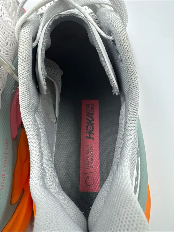 Hoka One One Women’s Clifton Edge Running Shoes Us10 Gray Pink Orange 1110511 - Image 13