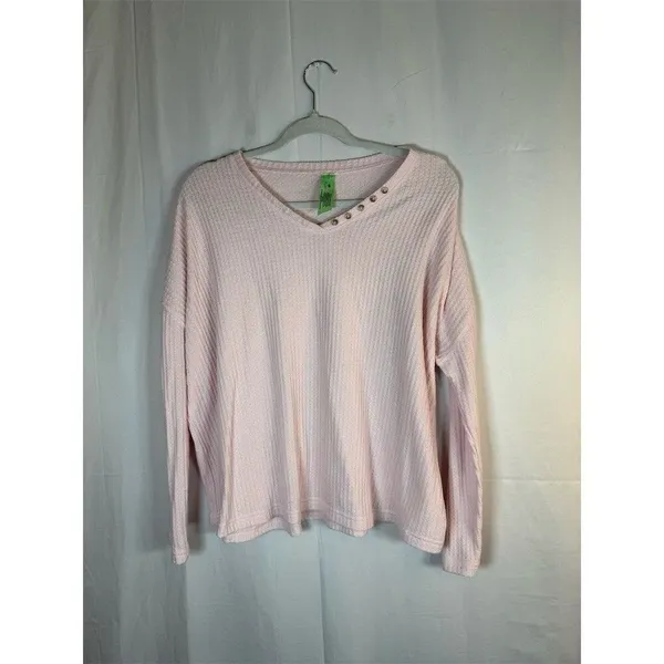 Chaser Lounge Set Womens Size S Pink V-Neck Snap Top Drawstring Joggers - Image 12