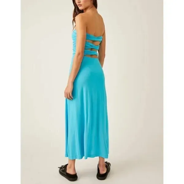 FREE PEOPLE Embrace Midi in Scuba Blue Size Large - Image 16