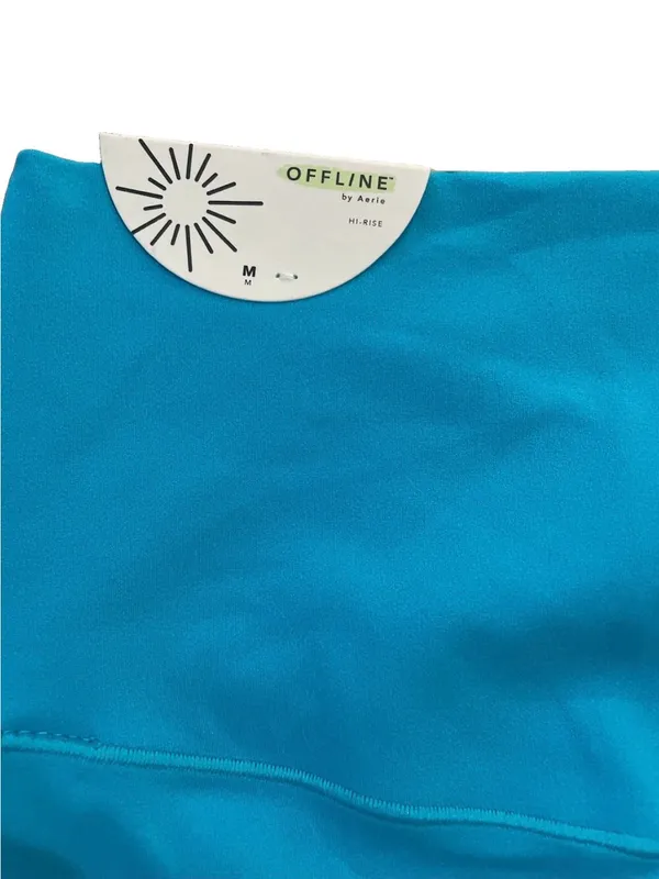 OFFLINE By Aerie Real Me Crossover High Waisted 7” Bike Short Blue Medium - Image 3