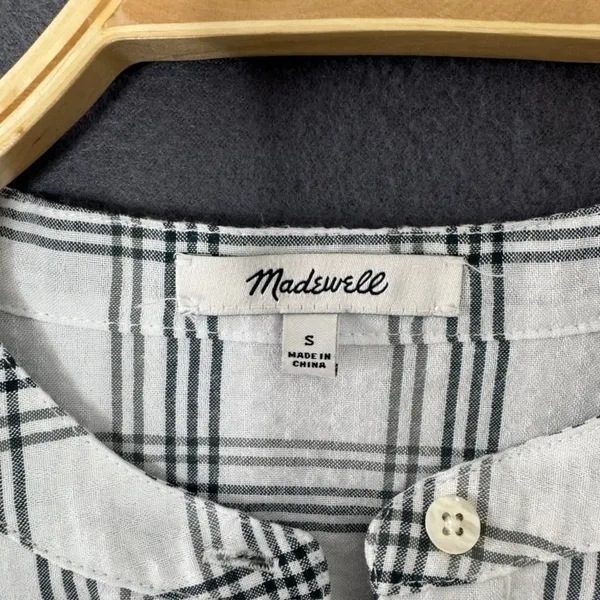 Madewell Shirt Dress Size Small Plaid Ruffle Long Sleeve‎ Button Down Western - Image 11