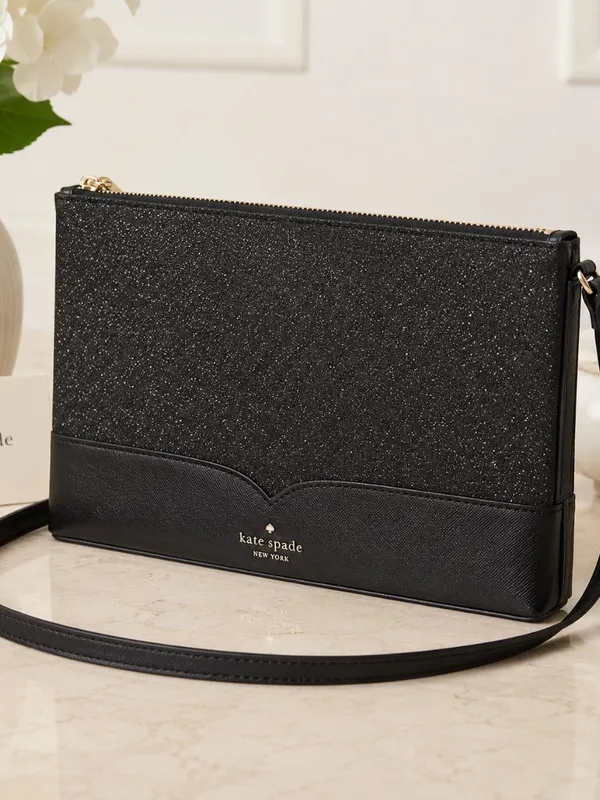 Kate Spade Black Glitter Crossbody Bag Evening Purse NWT - Image 2