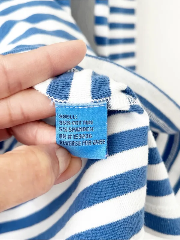 J.McLaughlin Blue White Striped Cotton Boat Neck Long Sleeve Top - Image 7