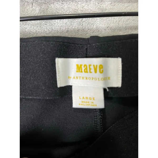 Maeve by Anthropologie The Margot Women’s Black High Rise Flare Pants Trousers L - Image 5