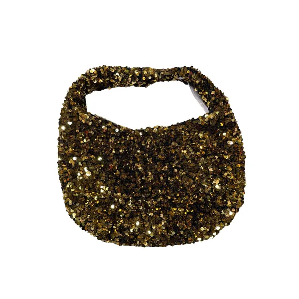 Anthropologie Gold Sequin Crescent Bag NEW - Image 3