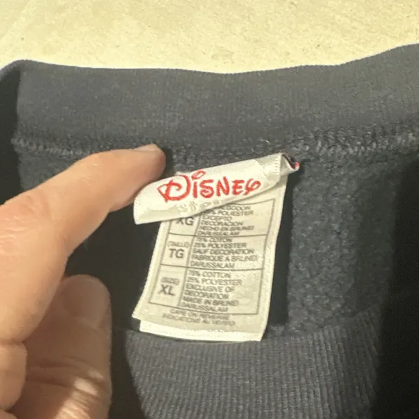 Vintage Disney Store SZ XL Cheshire Cat Sweatshirt Alice In Wonderland Blue Y2K - Image 5
