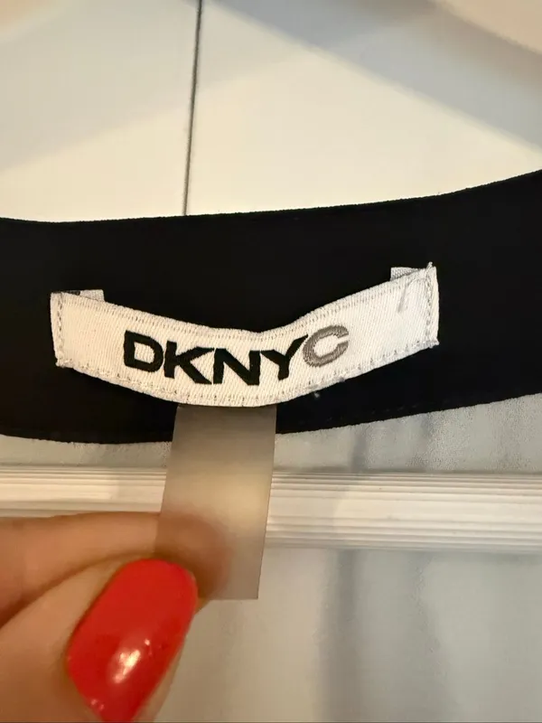 DKNYC square neck black and white high low dress M - Image 3