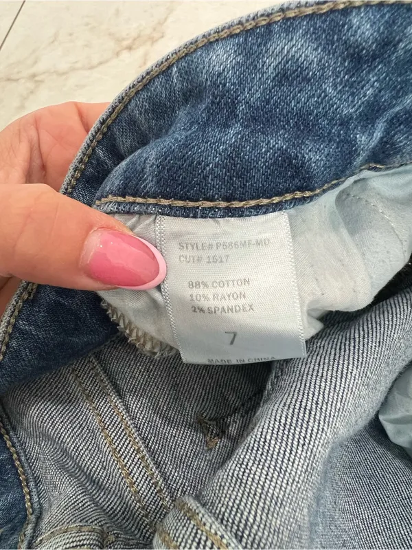 Altar'd State Blue Distressed Mid Rise Stretch Flare Jeans Size 7/27 - Image 6