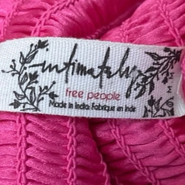 Free People Right On Time Pink Sleeveless Smocked Cami Camisole Crop Tank Top M - Image 7