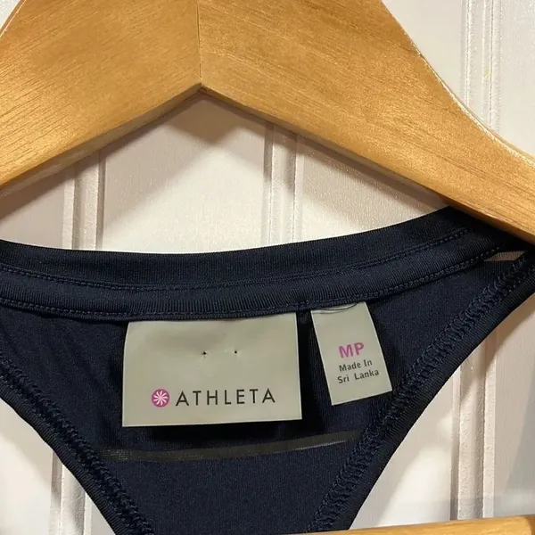 Athleta navy sheer striped racerback tank top - Image 3