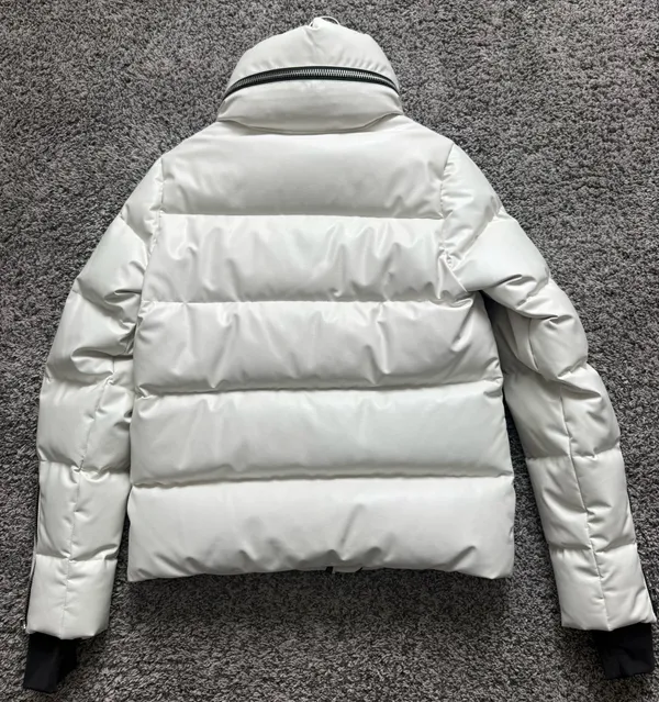 SAM. Vegan Leather White Quilted Puffer Jacket with High Collar - Image 4