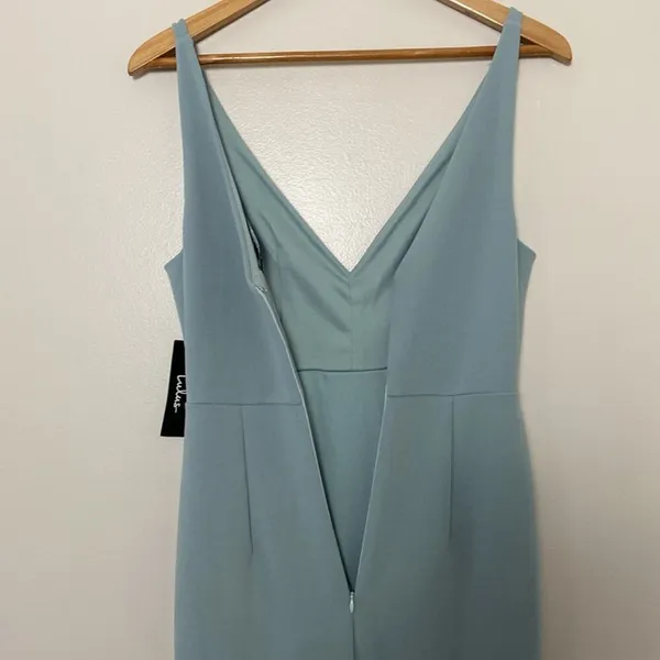 Lulus‎ Melora Slate Blue Sleeveless Maxi Dress V Neck Gown Size S - Image 11