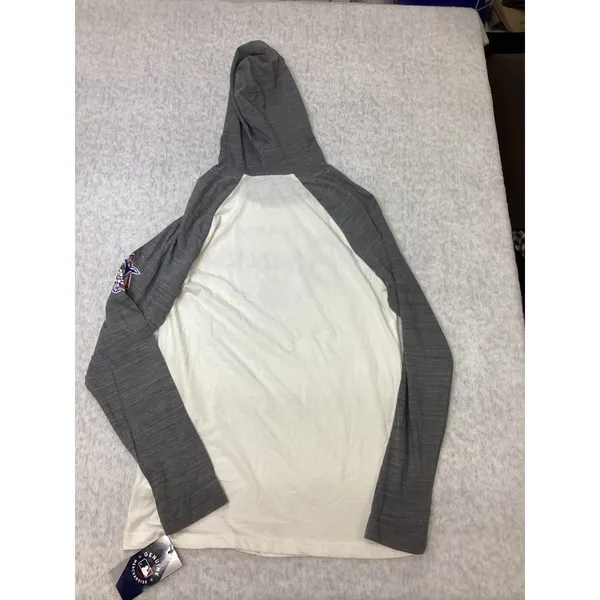 Majestic Atlanta Braves Hoodie Womens Medium Gray White Raglan‎ MLB Shirt… - Image 6