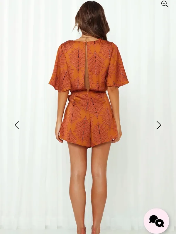 Hello Molly Women’s Size 4 Midnight Noise Rust Color Romper Lined Boho Chic - Image 2