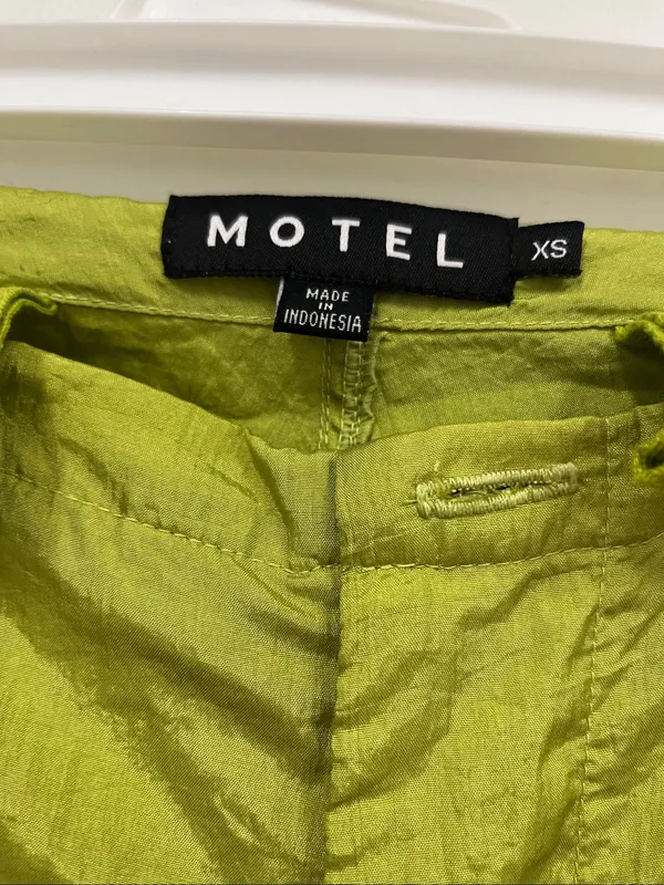 NWOT Motel Rocks Lime Green Cargo Drawstring Trousers "Pickle" size S - Image 3
