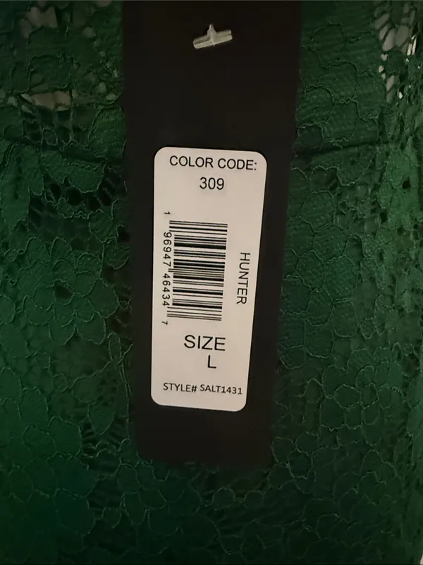 bebe Dark Green Lace Maxi Slip Dress - Image 6