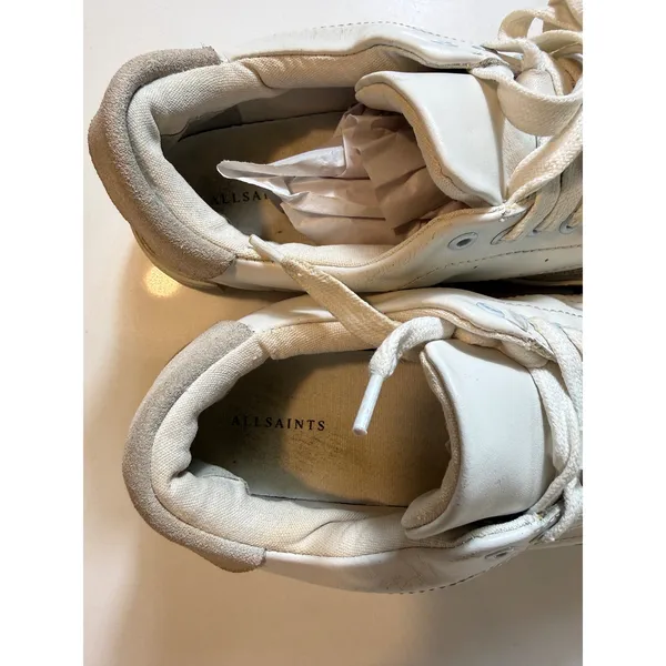 AllSaints Trish Leather Platform Sneakers Chalk White Women's Size 9 - Image 10