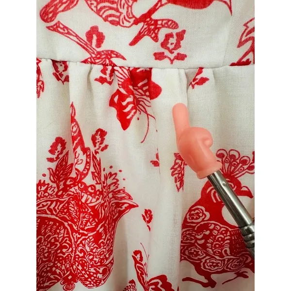 Vintage Lady Lewis Maxi Dress XL Peacock Toile‎ Cottagecore Peacock Romantic - Image 7