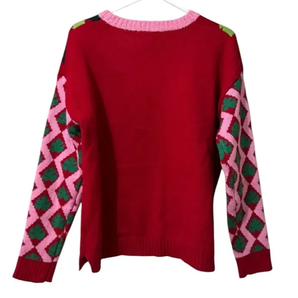 BLIZZARD BAY Women‎ Sz Medium Pink Flamingo Santa Ugly Christmas Sweater Holiday - Image 2