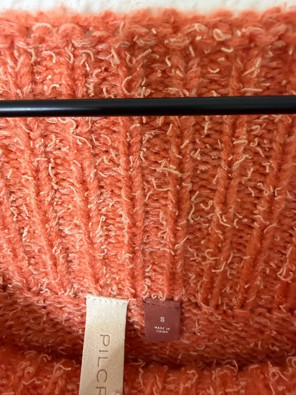 Anthropologie‎ Pilcro Rugby Tunic Sweater Orange Womens Size S - Image 7