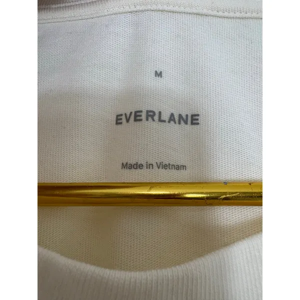 Everlane The Organic Cotton Weekend Tee Dress Size Medium Cream Lightweight - Image 6