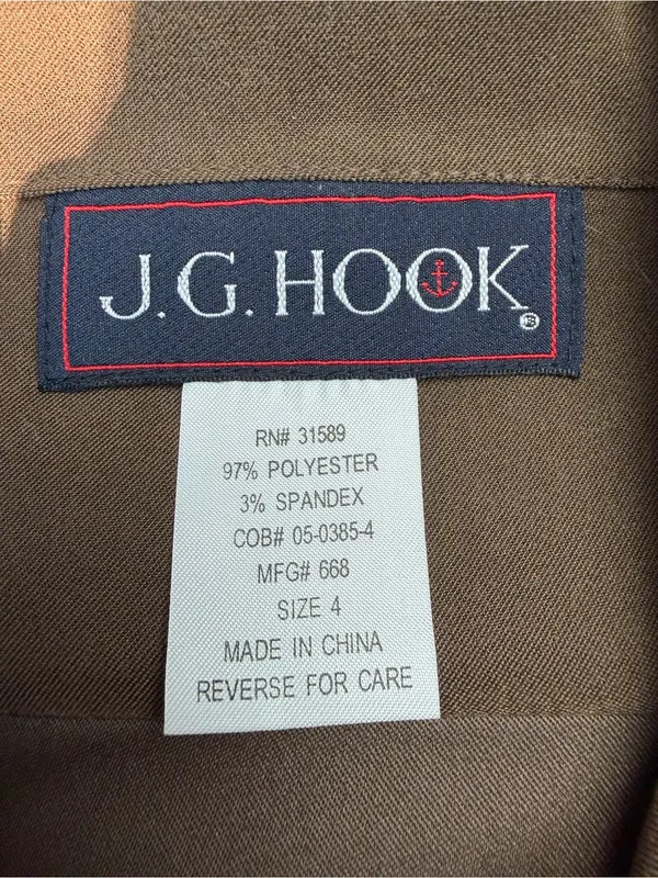 Vintage J.G. Hook Brown Maxi Dress Whipstitch Collar Western Equestrian Size 4 - Image 7