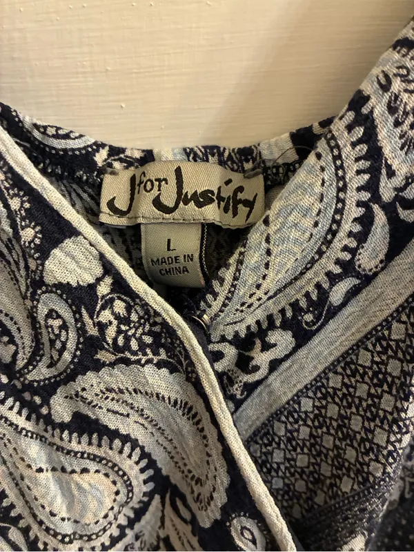Women’s J for Justify Brand Paisley Print Maxi Dress with Crochet Waist Size L - Image 11