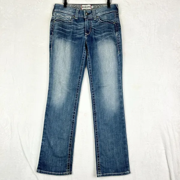 Ariat REAL Straight Leg Jean Size 29 Mid Rise Stretch Western Rodeo - Image 4