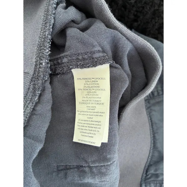 Faherty Brand Arlie Day Pants Navy Blue Linen Tencel Joggers Women Large - Image 5