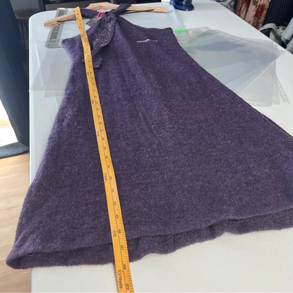 Coconuda‎ Donna Purple Mohair Blend Knit Halter Midi Dress Size L - Image 14