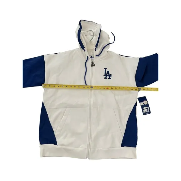 Los Angeles Dodgers Starter Women's Scrimmage Full-Zip Hoodie - White - Image 4