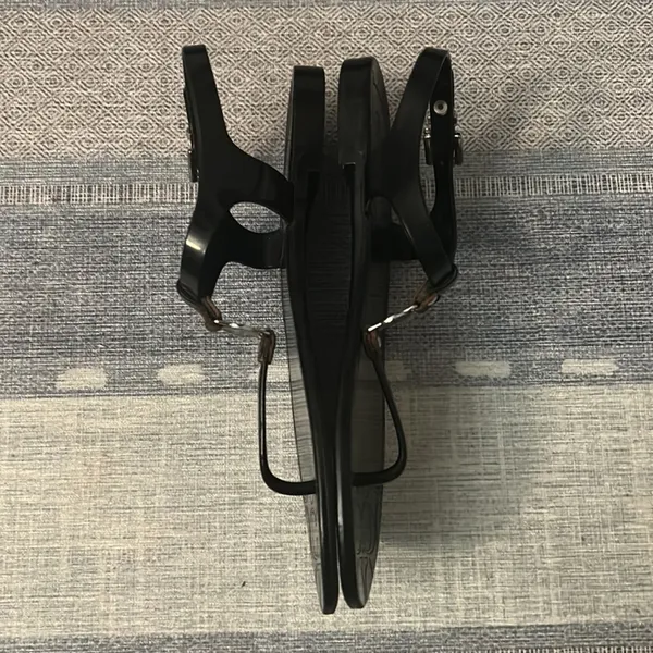 Coach Piccadilly Black Jelly Sandals 6B Quiet Luxury Heritage Slow Fashion Prep - Image 2