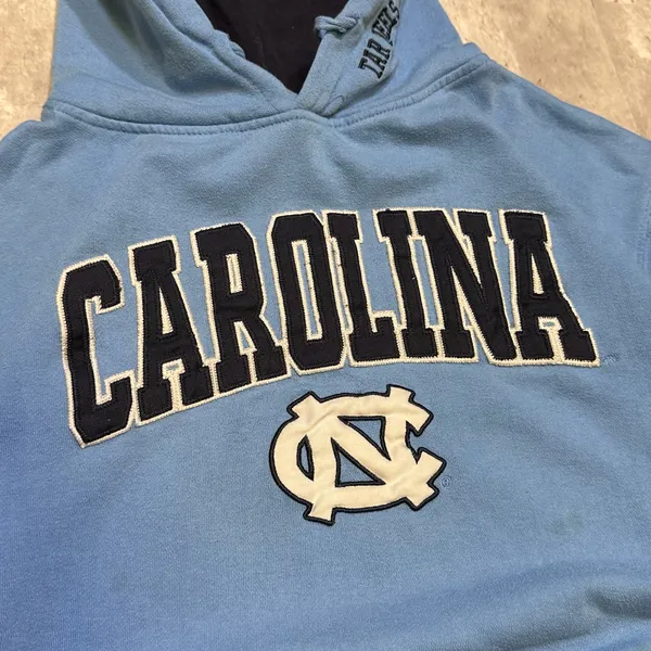 Stadium Athletics Vintage Y2K Embroidered North Carolina Tar Heels Light Blue Hoodie Sweatshirt - Image 4