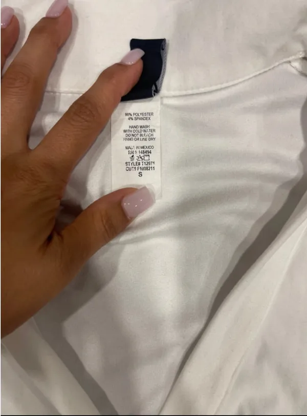 White Windsor Crop Top Long Sleeve S - Image 6