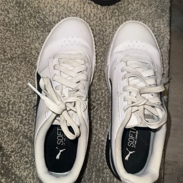 Puma Womens White and Black Sneakers - Image 2