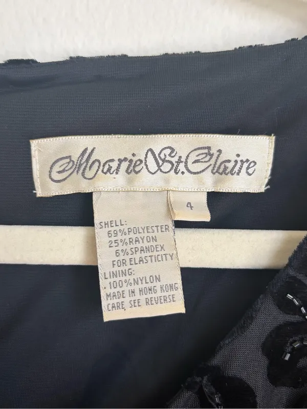 Vintage Marie St. Claire Black Gown - Image 4