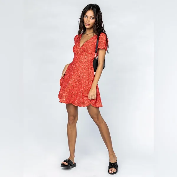 Princess Polly The Sting Mini Dress in Red Size 10 - Image 2