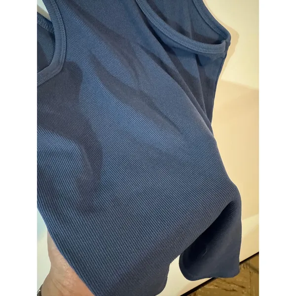 BLVD Ribbed Racerback Tank – Large - Steel/Slate Blue - Image 4