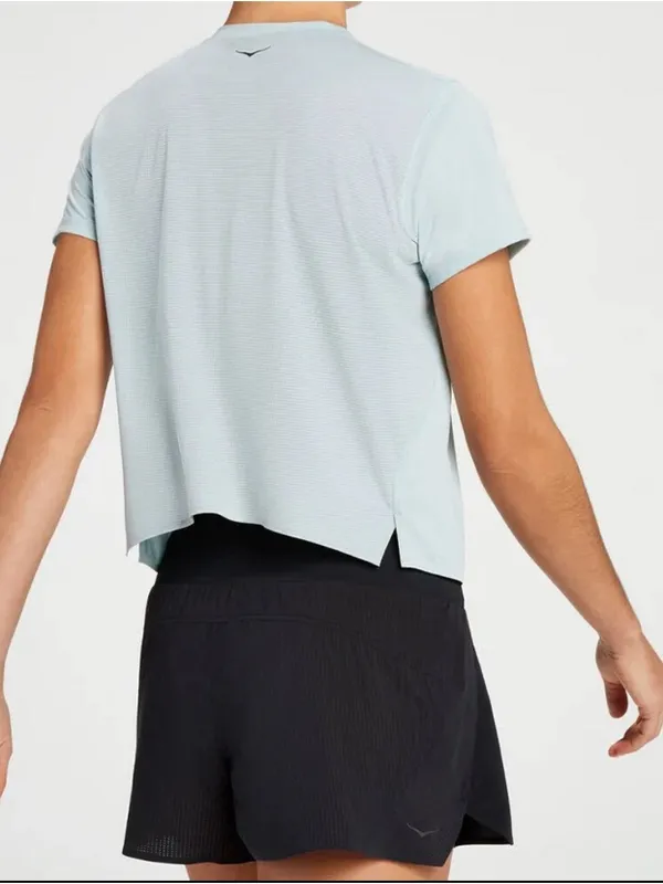 HOKA Women’s Performance Short Sleeve Top T-Shirt Light Blue Sz XL - Image 2