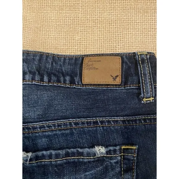 American Eagle Dark Denim Distressed Jean‎ Shorts Women’s Size 2 - Image 3