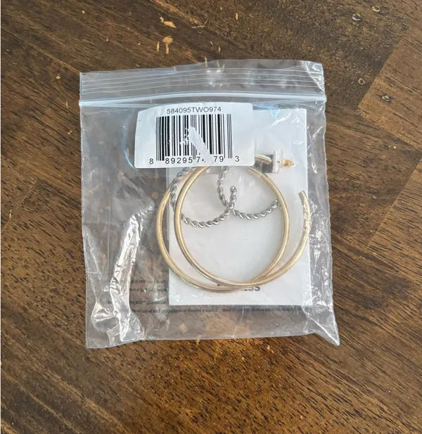 NWT Express Two Tone Textured Double Earrings - Image 3