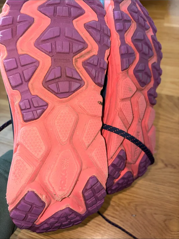Hoka Women's Navy and Coral Athletic Running Shoes - Image 5