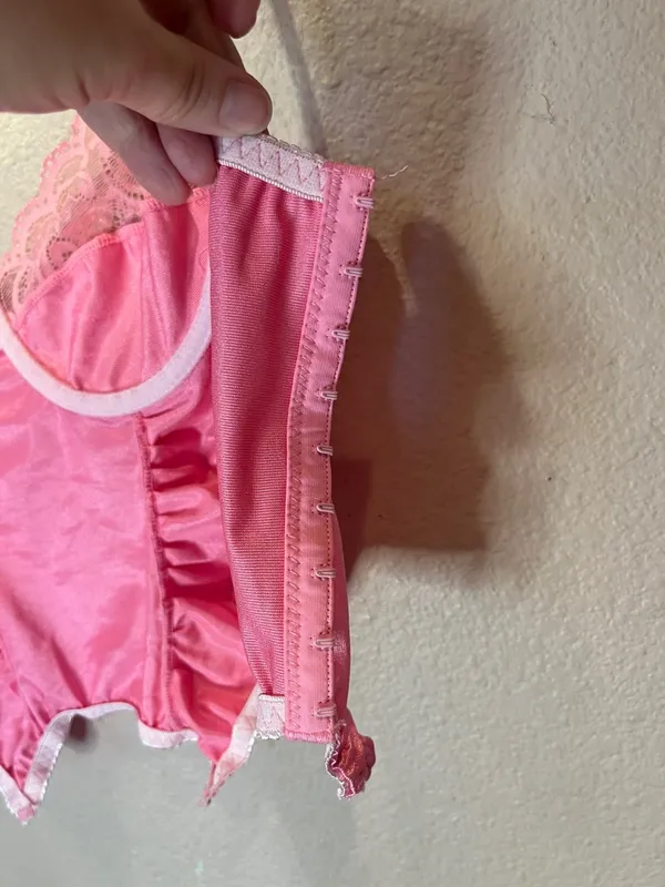 Pink Satin Corset Top Size Small - Image 8