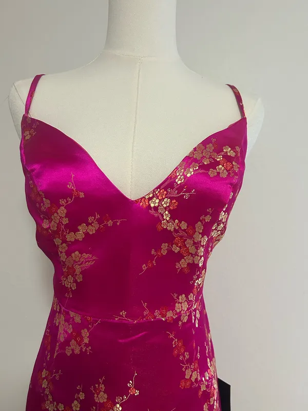Lulus Fuchsia Satin Mini Dress - Image 4