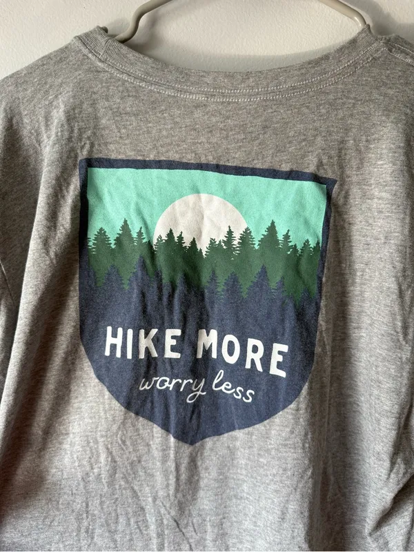 Life Is Good Long Sleeve T-shirt Hike More Worry Less Graphic Crusher T Gray XL - Image 7